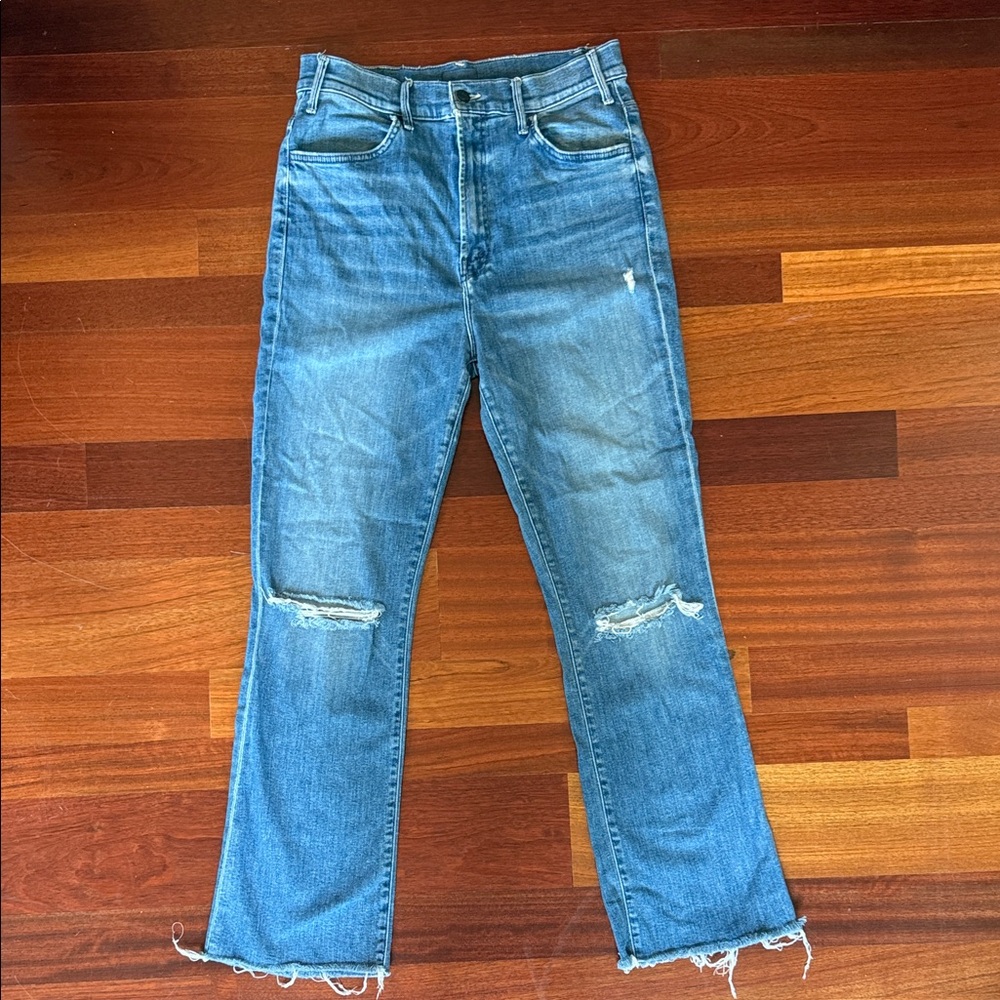 MOTHER The Hustler Ankle Fray jeans in Can’t Stop Staring